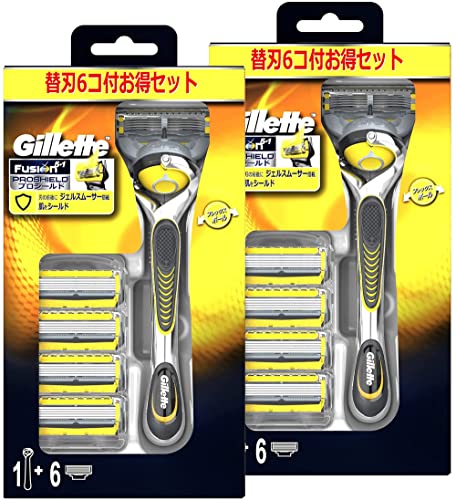 【まとめ買い】 ジレット プロシールド マニュアル カミソリ ホルダー + 替刃6個 × 2セット (本体2個+替刃12個) 6,640円