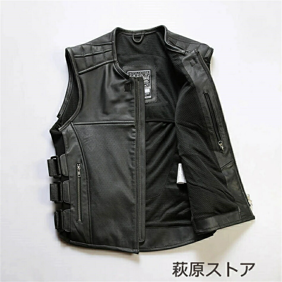 iCON レザー ベスト ジャケット 美品 レギュレーターベスト バイク オート 2830-0395.jpg