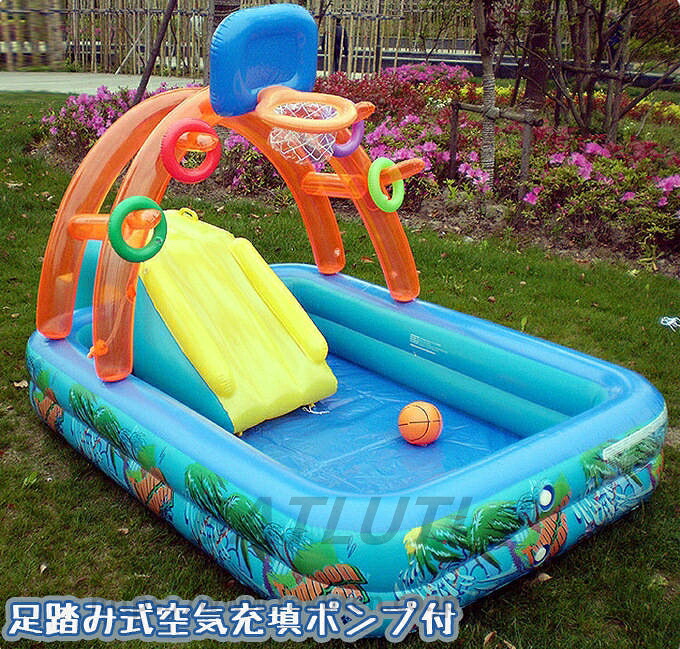 送料無料 夏必須★暑さ対策 家庭用プール ビニールプール 多機能 滑り台付き 子供用ビニールプール ベビ