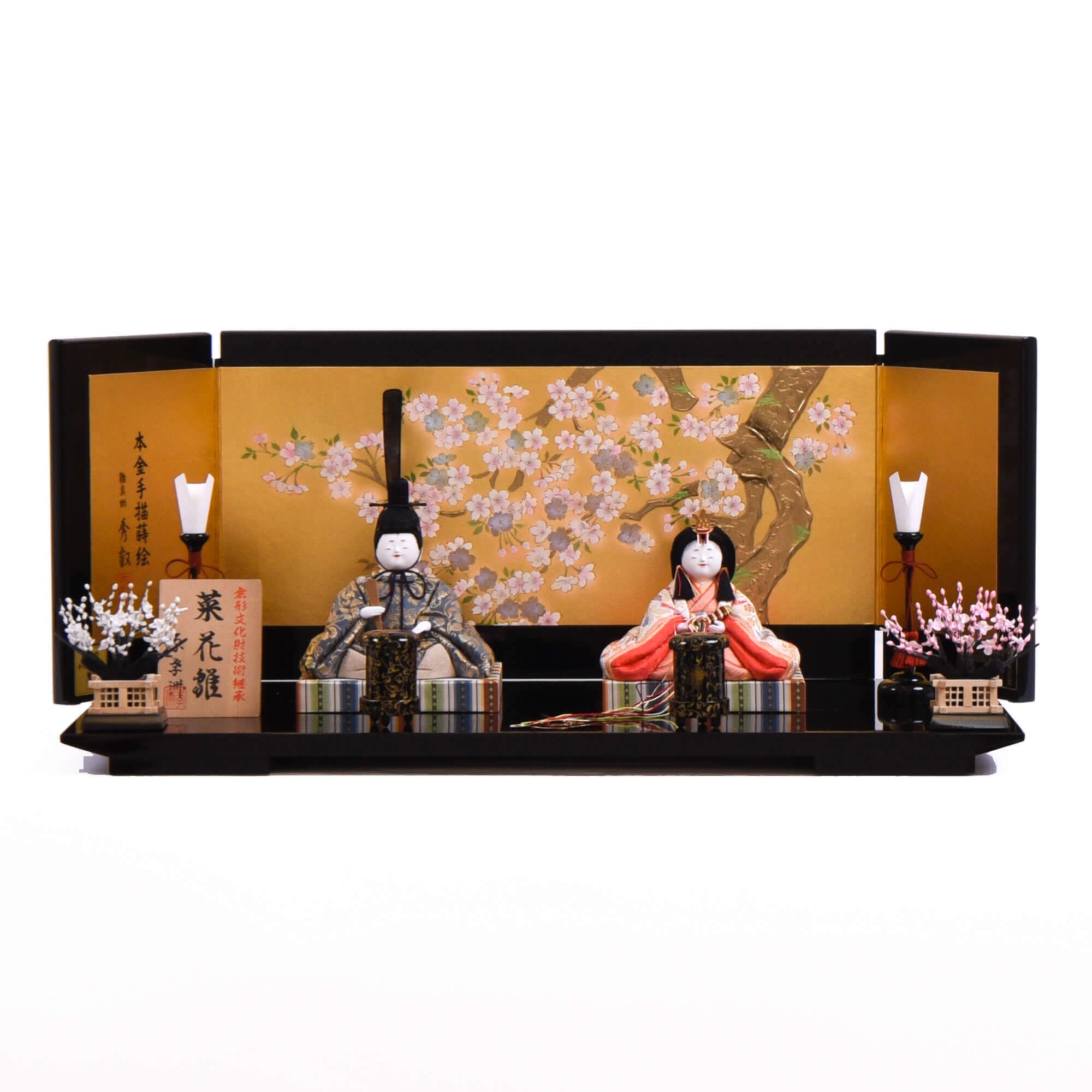 楽天市場】雛人形 コンパクト 木目込み飾り 原孝州作 花色雛 木目込み