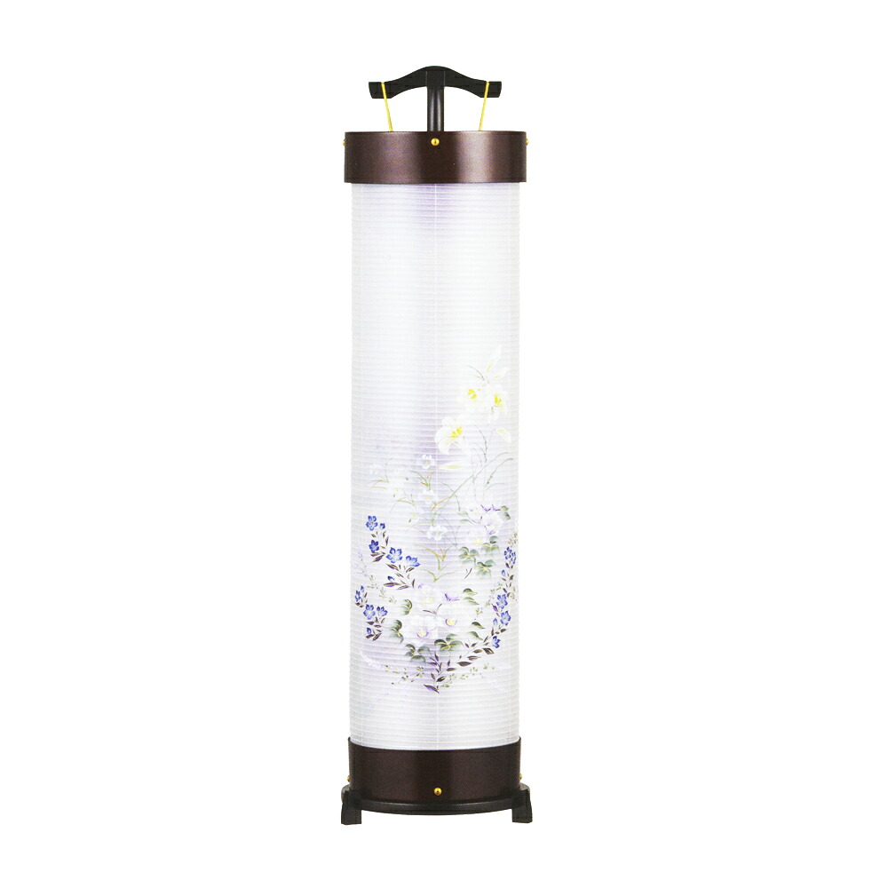 ちょうちん 創作提灯 モダン インテリア立花8号 桜調 書き絵 絹二重絵 盆提灯 岐阜提灯 盆提灯 回転灯 送料無料｜人形の館石倉