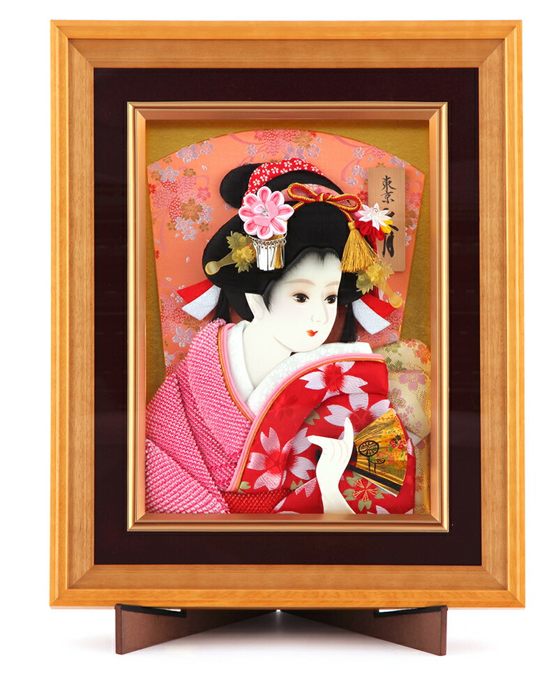 羽子板 久月 額飾り 額入り羽子板 壁掛け かのこ金襴 h291-kcp-40254-1