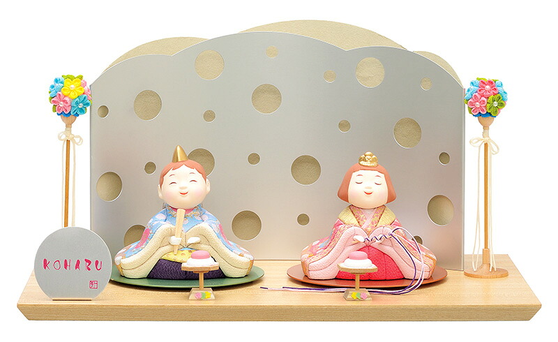 雛人形 コンパクト 一秀 ひな人形 木目込人形飾り 平飾り 親王飾り 木村一秀作 こはる 15号 【2026年度新作】 h083-ib-107