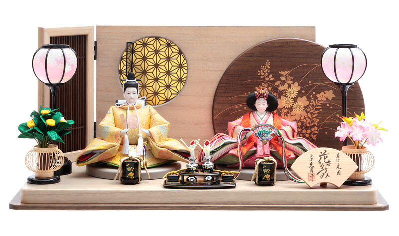 【クーポン利用で10%OFF】雛人形 久月 ひな人形 平飾り 親王飾り 光園作 花がすみ 久月オリジナル頭 【2026年度新作】 h083-k-3216 D-40