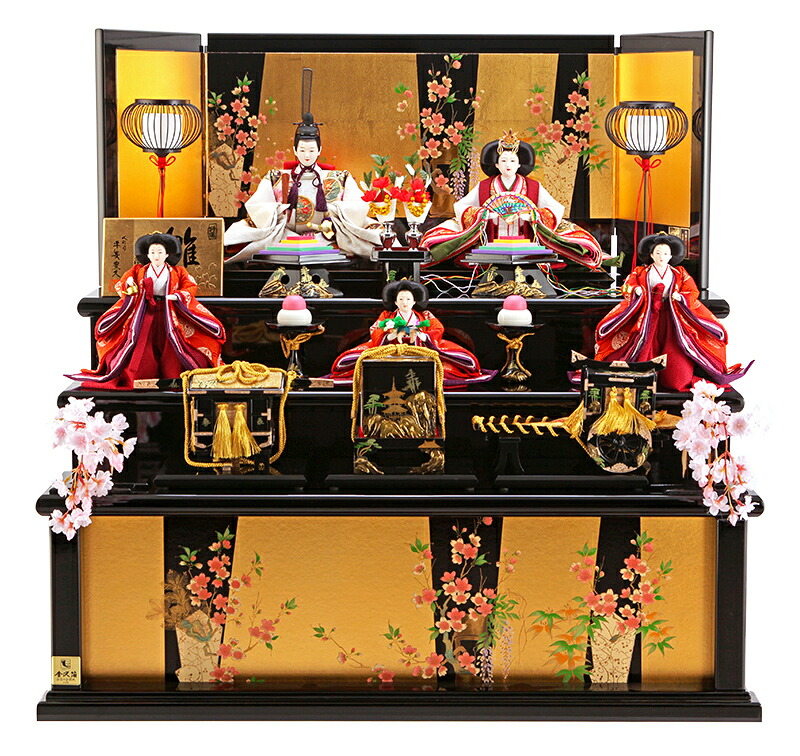 雛人形 特選 平安豊久 ひな人形 雛 三段飾り 五人飾り つぼ桜 宵桜セット 金沢箔 【2026年度新作】 h263-mo-my-no-2 ひな祭り