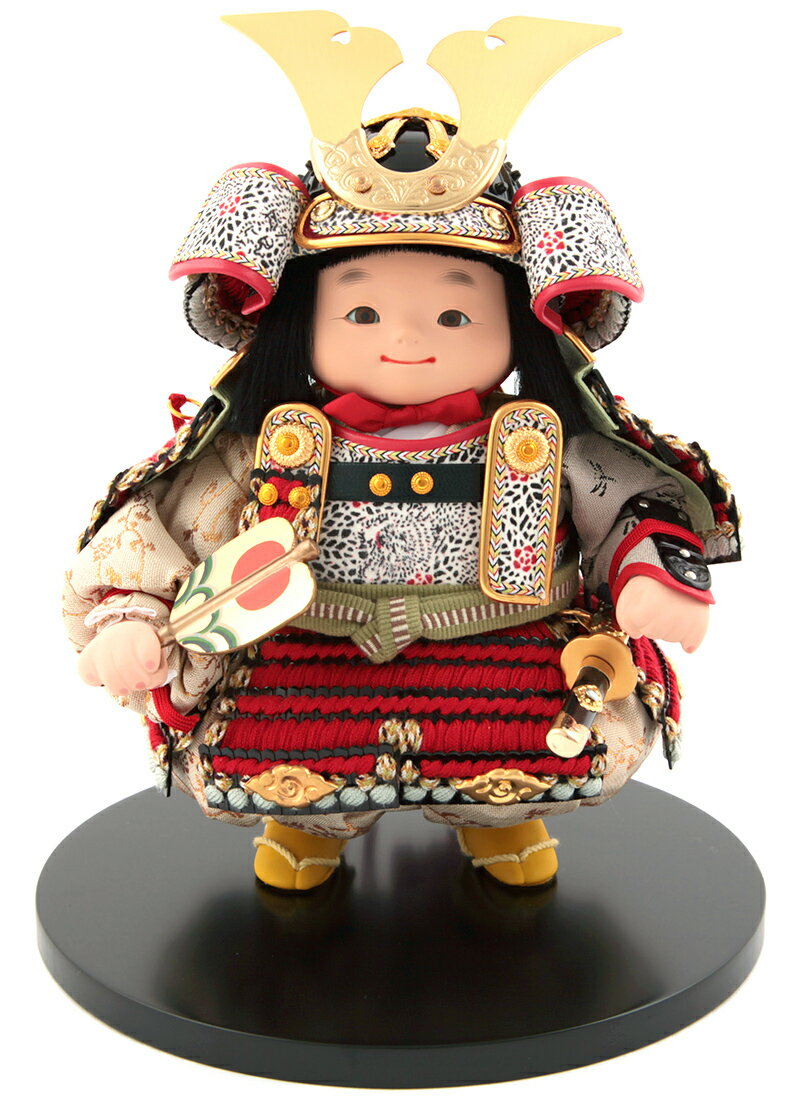 五月人形 コンパクト 幸一光 松崎人形 子供大将飾り 人形単品 月丸 つきまる 黒小札 赤糸威 【2026年度新作】 h085-koi-510a