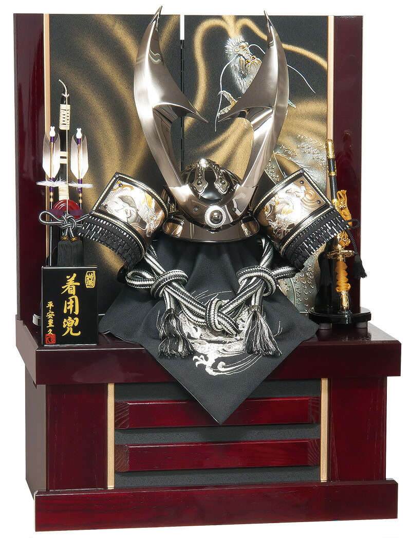 新品　五月人形 高級収納型兜飾り 楽天市場】五月人形 コンパクト 豊久 着用 兜収納飾り 兜飾り