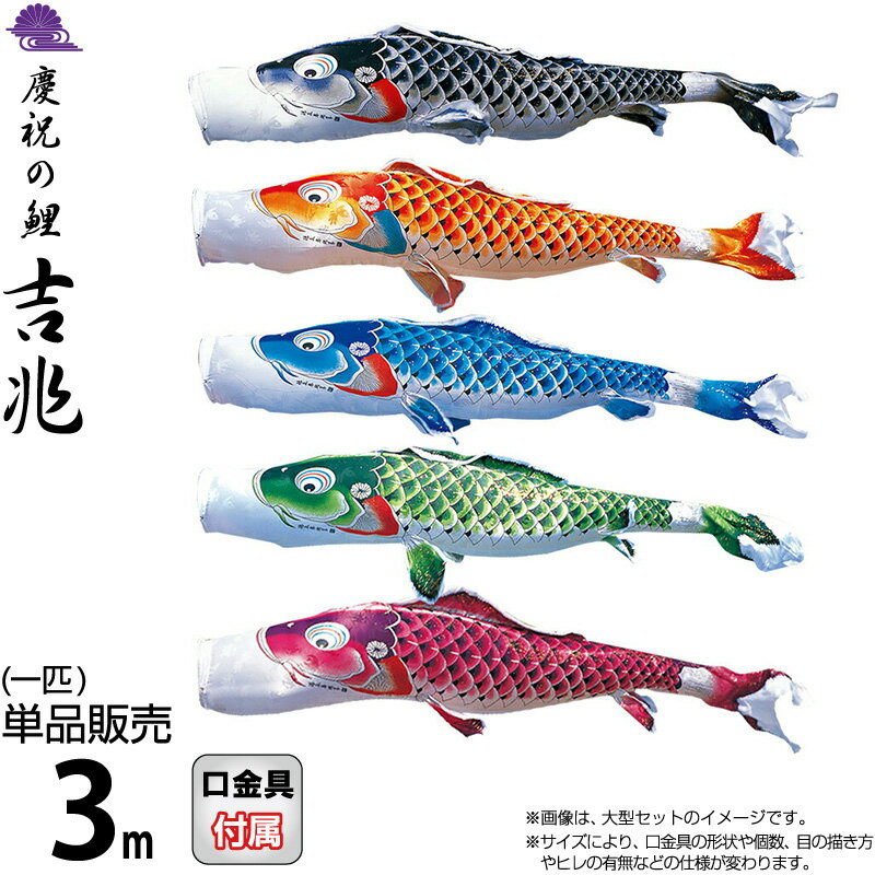 こい旗幟 徳永鯉 鯉のぼり 単品 3m 吉兆 賀するの鯉 撥水製作 ポリエステルジャガード織出どころ 【2026年次新作】 000-561