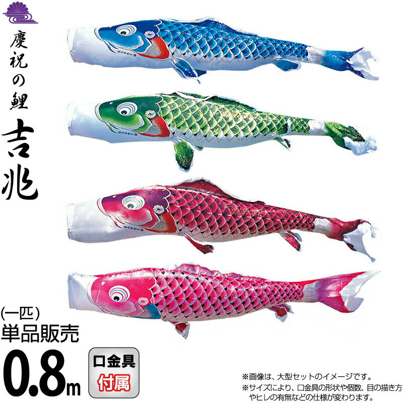 こいのぼり 徳永鯉 鯉のぼり 単品 0.8m 吉兆 慶祝の鯉 撥水加工 ポリエステルジャガード織生地 【2026年度新作】 000-572-s