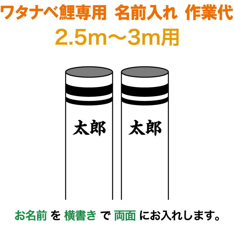 甲冑の三京 ワタナベ 鯉のぼり 楽天最安値に挑戦 21年度新作 錦鯉 3m 2 5m用 送料無料 Wtk Kamon 3 Nb こだわり雛の里 21年度新作 名前入れ作業代 名前1種 両面 横書き 鯉のぼり ワタナベ鯉専用 こいのぼり 3m 2 5m用 ワタナベ 鯉のぼり