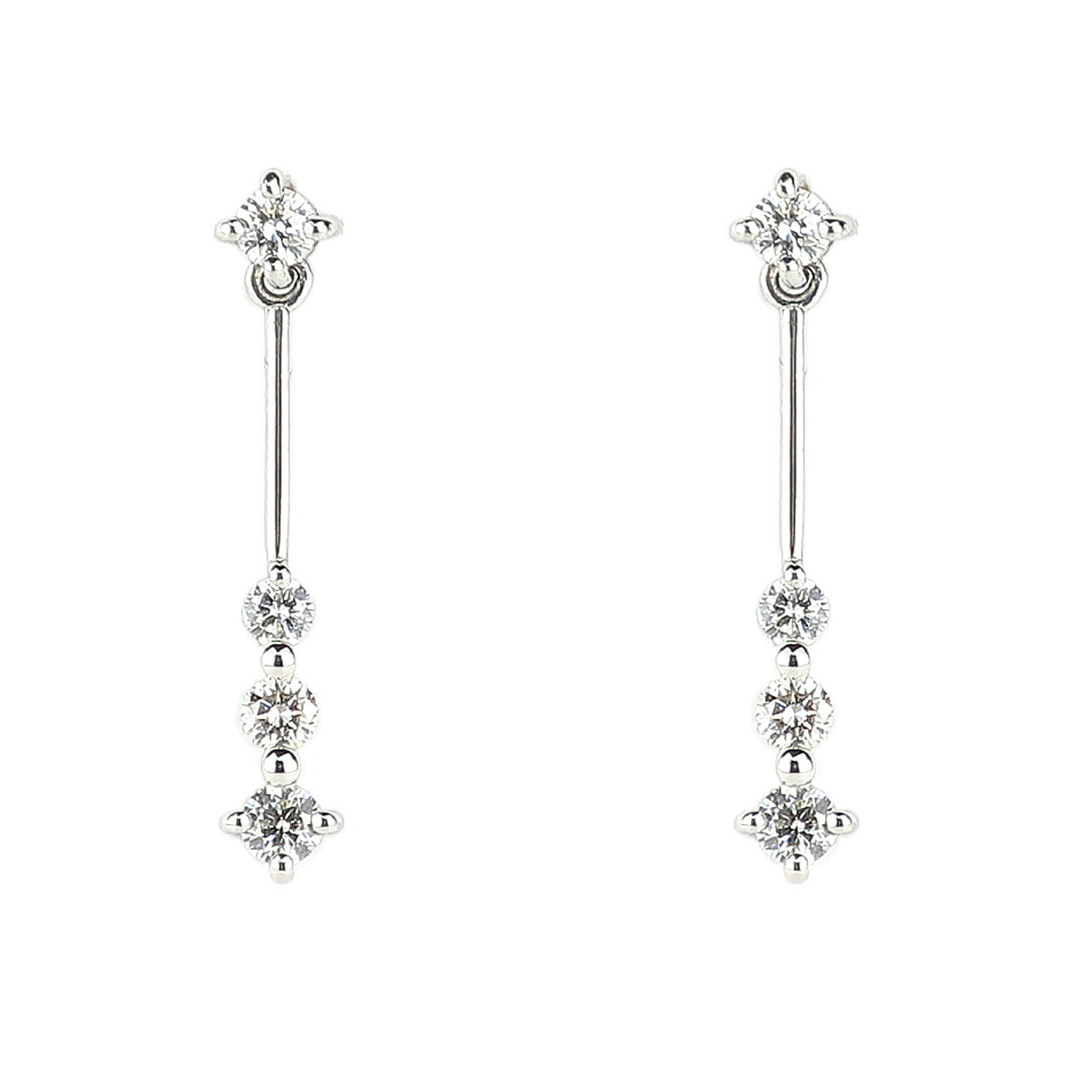 Pt900 プラチナ ダイヤモンド 0.5ct ピアス ラインデザイン ギフト プレゼント