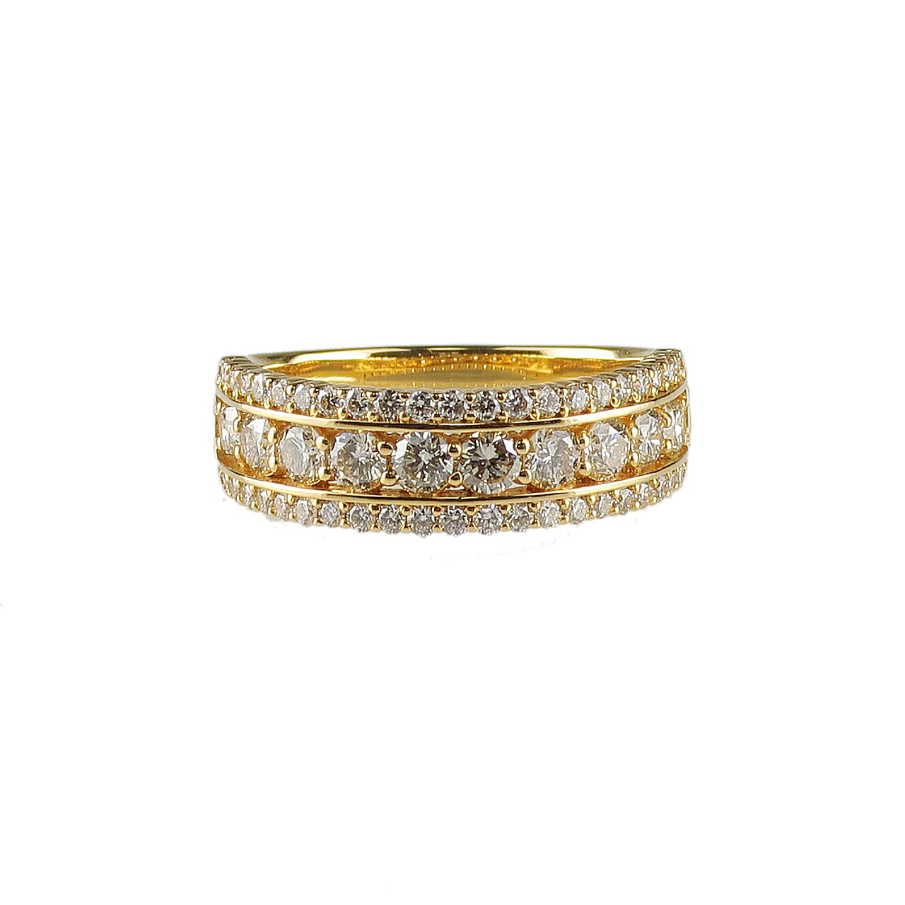 K18YG ダイヤモンド 1.0ct 幅広 18金 イエローゴールド リング