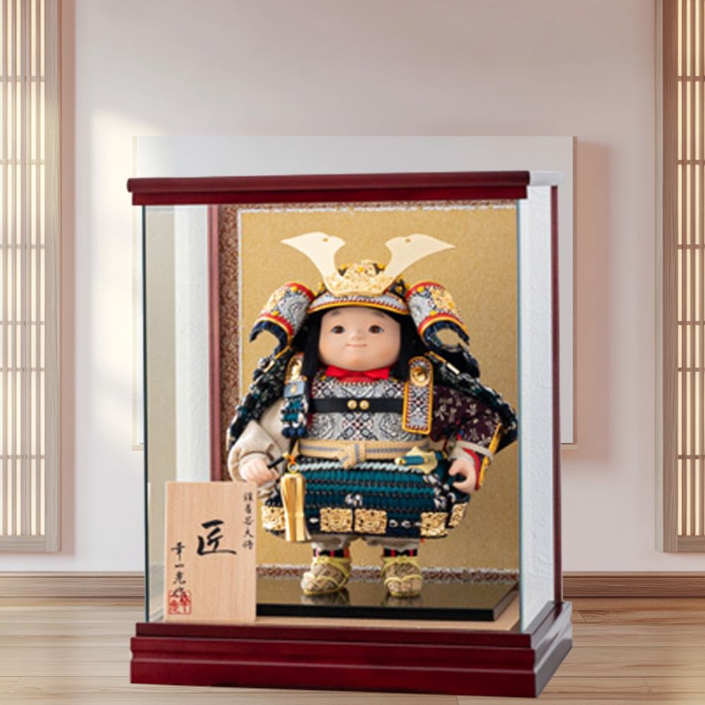 楽天市場】幸一光作 弁慶 七つ道具 五号 ガラスケース 五月人形 端午の