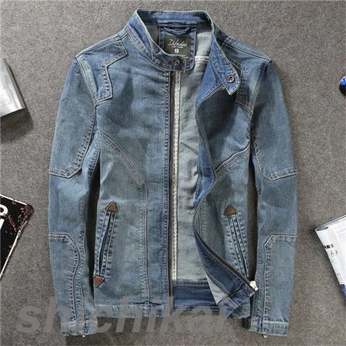 WILLS ジージャンGジャンTHOM ジップアップ ジャケット メンズライダース ジャケット デニム スタンドカラー｜hinata京都