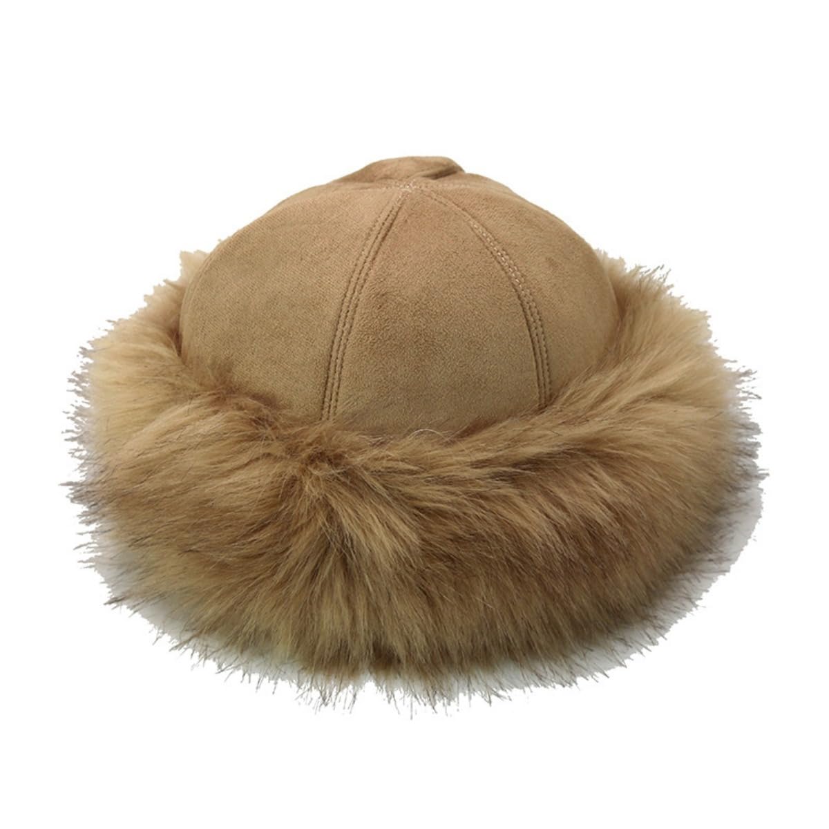 22.83Inch（58cm） サイズ モンゴルキャップ ロシアスタイル トリミング ） フェイクファー（模倣 防風 女性用冬帽 フリース裏地