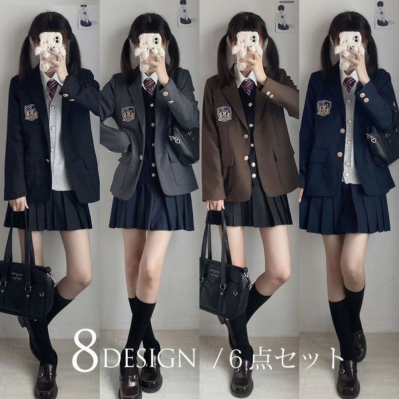 スーツ 女の子 6点セット 小学校女子 小学生 入学式 スーツ 学校制服 JK 制服 ブレザー フォーマルス