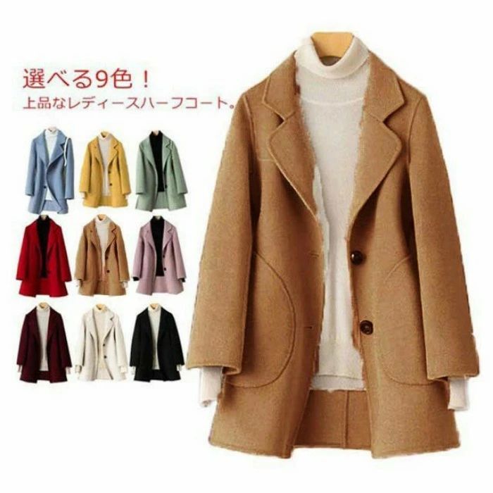 春秋冬 OL 通勤 大人 上品 一枚仕立て ダブルフェイスコート レディースリバーコート|hinata京都