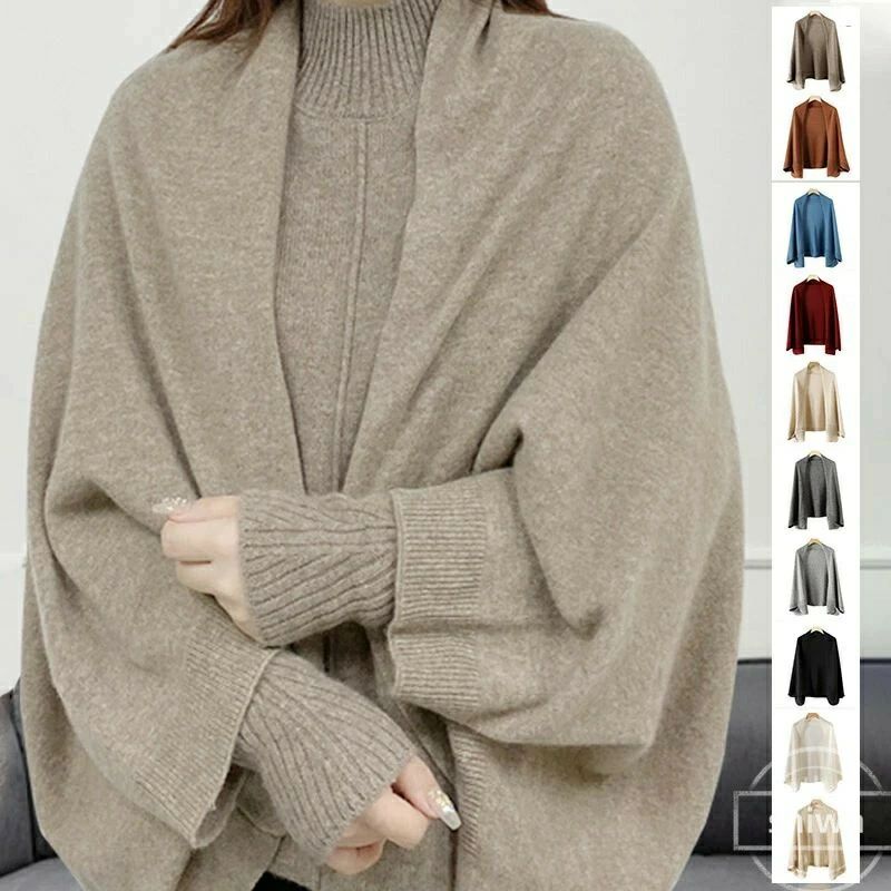 春 冬 秋 大人 ゆったり ルーズ ポンチョコート ポンチョ ケープコート ショート ジャケット アウター レディース カシミヤ