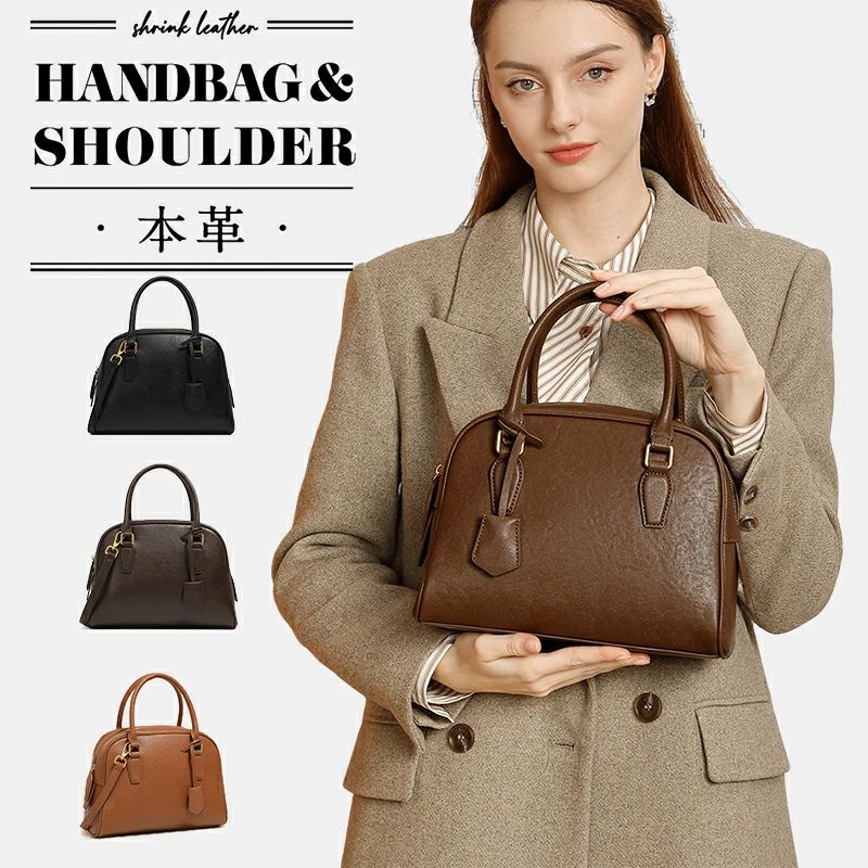 バ レザー ショルダー付 トートバッグ トート ハンドバッグ OL 通勤 2way ショルダーバッグ ブガッティ 小さめ ミニ ボストン