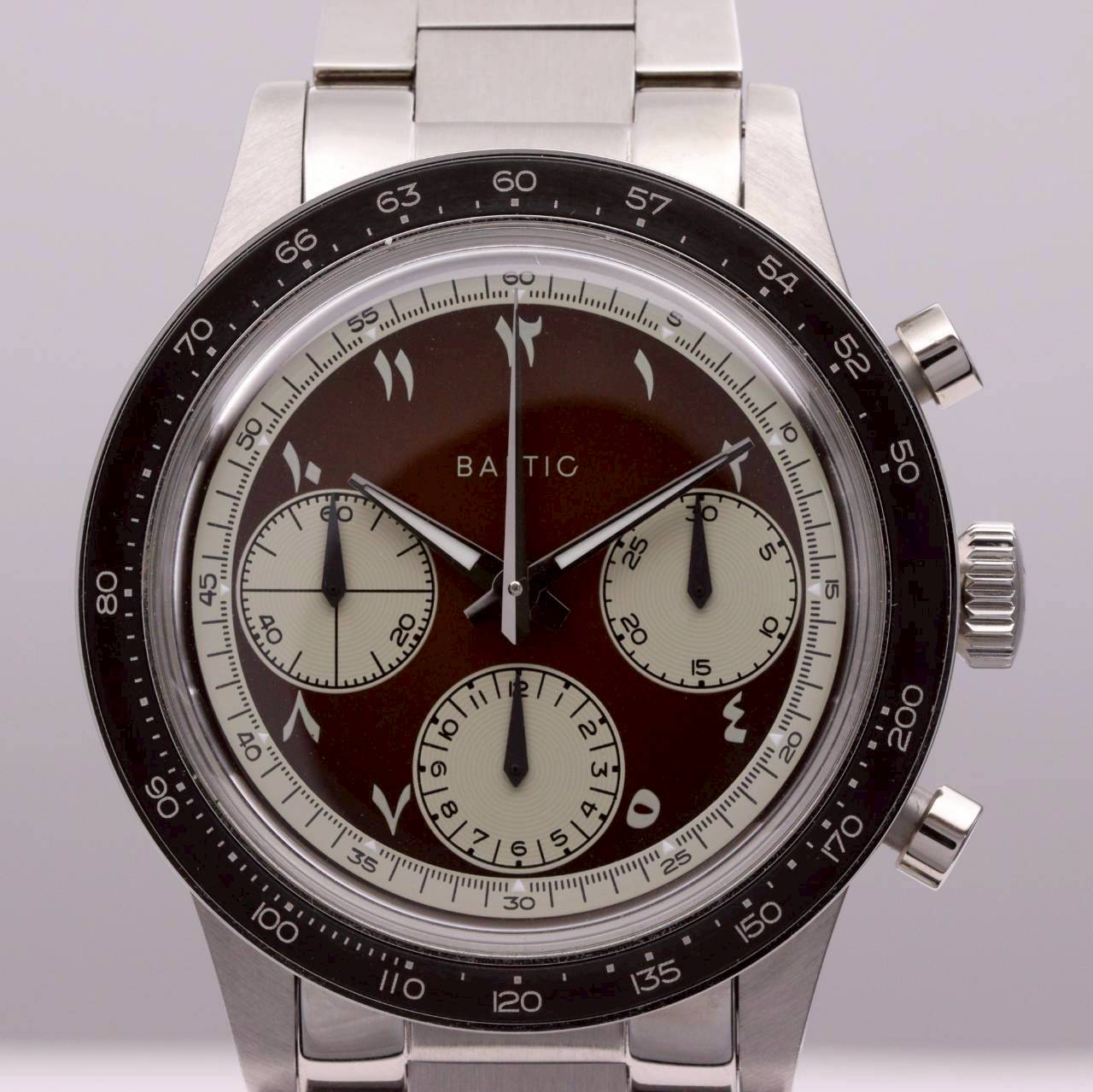 【中古】バルチック TRICOMPAX 腕時計メンズ 手巻き 箱 ケース ギャランティ コマ4 ブラウン｜HINODE Watch