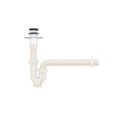 KVK 壁排水Pトラップ　樹脂製・固定プレート付 VR207PLP-R