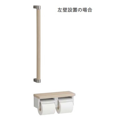 TOTO(トゥートゥー)木製手摺り(R/L兼用)棚付二連紙巻きタバコ器手合いYHBS600F