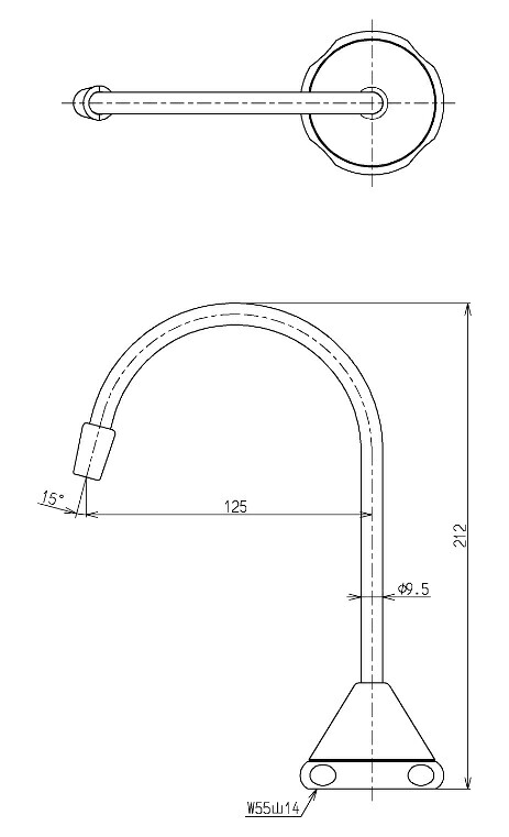 TOTO(トゥートゥー)自在スパウト(TK306A型用)THB49