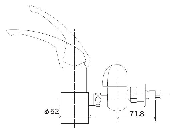 KVKシングルレバー式混合栓用分岐金具【KVK専用】ZK346TU｜日の出ショッピングサイト