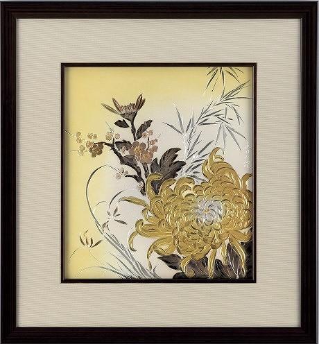 四君子(中) 電鋳パネル額作品 高岡銅器の額装品 送料無料