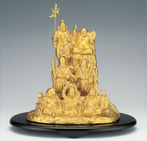 福神の置物 高岡銅器 餅つき福の神 縁起物 銅製置物