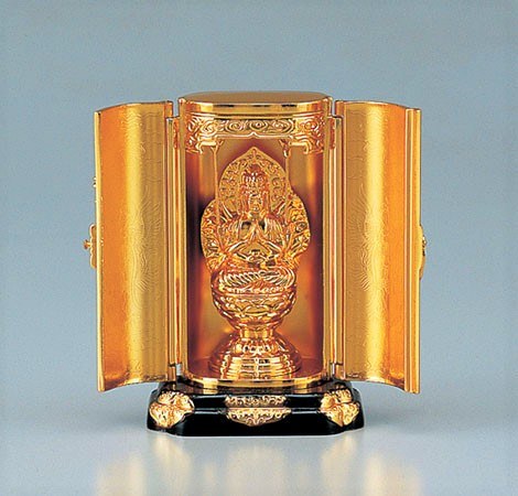 高岡銅器の仏像 千手観音菩薩・厨子付 子年生まれのお守本尊 渡辺景秋作品 高岡銅器の八体仏