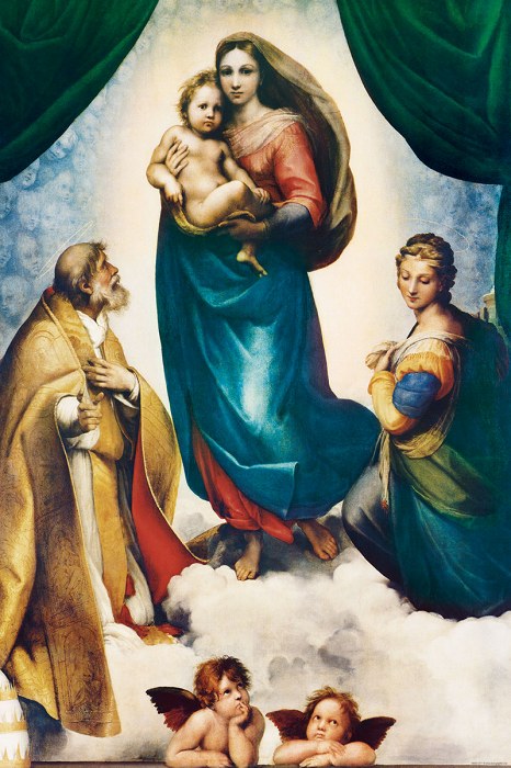 楽天市場】ラファエロ作品 システィーナの聖母 ポスター 91.5×61cm