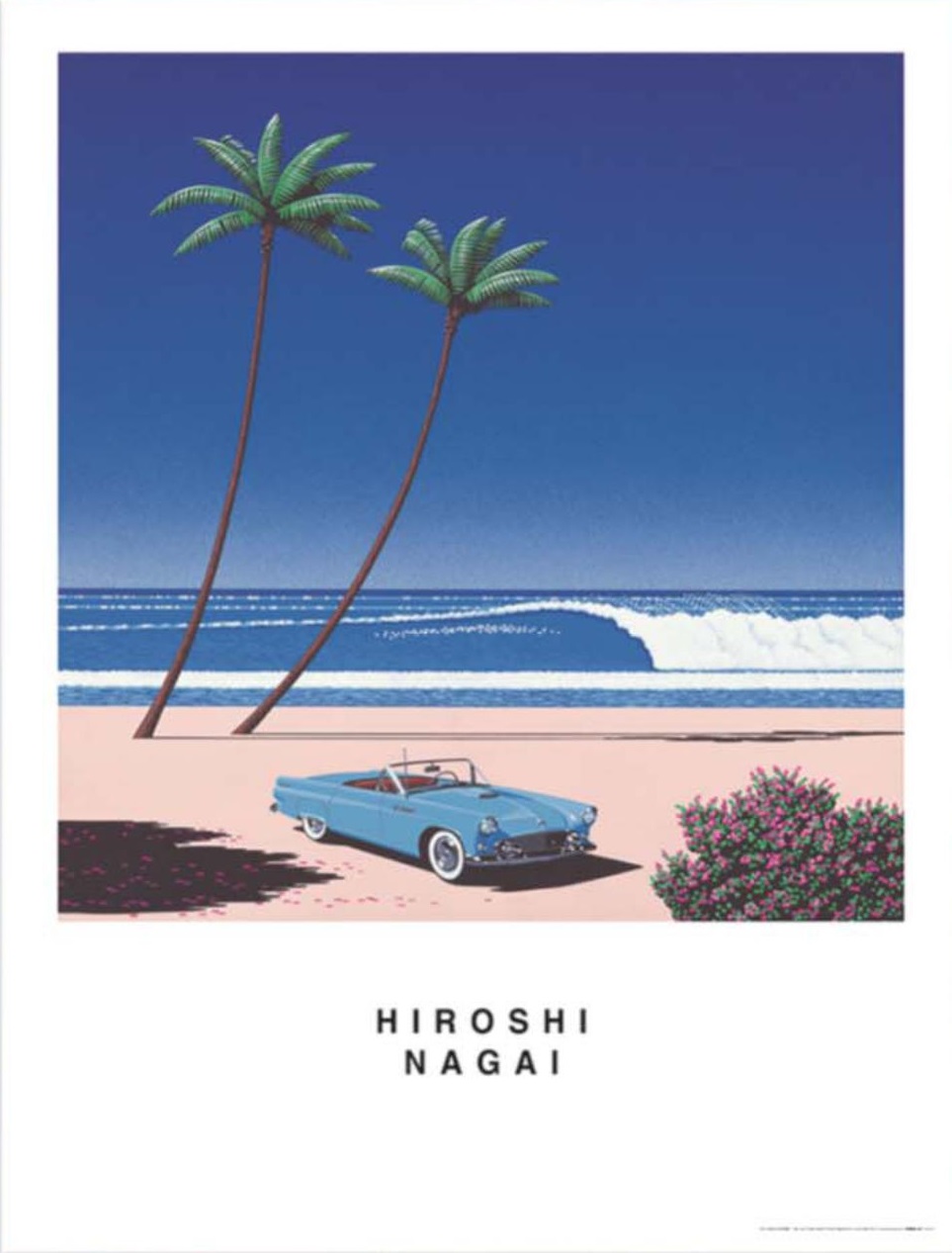 楽天市場】永井博作品 BLUE CAR AND THE BEACH ポスター 軽量アルミ製