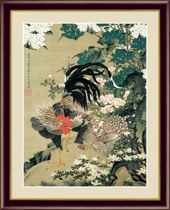 楽天市場】薔薇文鳥 円山応挙作品 F6サイズ 高精細巧芸画 額装作品