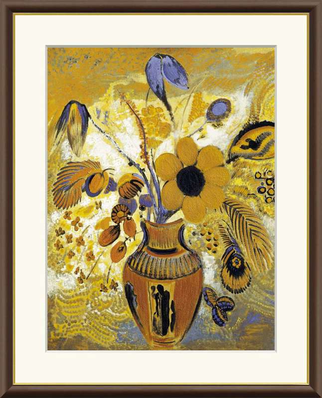 エトリア花瓶の花 ルドン作品 F8サイズ 工芸美術画 額装作品 14,850円