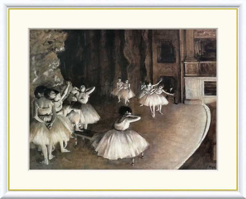 舞台稽古 エドガー・ドガ作品 F8サイズ 工芸美術画 額装作品