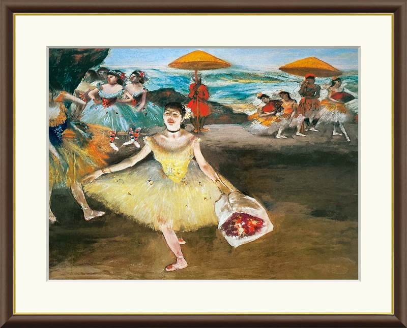花束を持ち挨拶する踊り子 エドガー・ドガ作品 F8サイズ 工芸美術画 額装作品