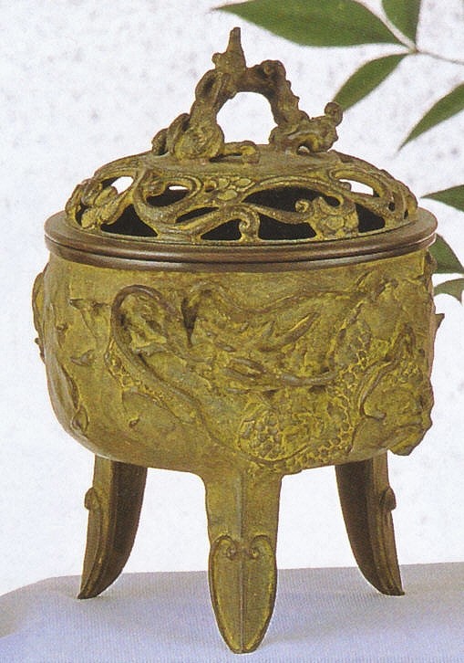 龍文香炉 名取川雅司作品 高岡銅器 桐箱付き 送料無料|美術工芸の檜屋