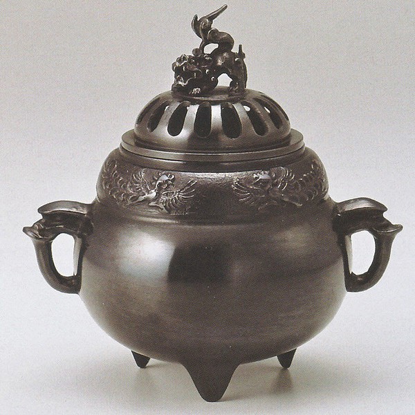 楽天市場】高岡銅器 香炉兼用「戯れ獅子」鋳銅製 美術工芸品/床/置物