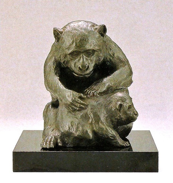 猿の置き物 慈愛 干支 申 さるの置き物 津田大寿作品 高岡銅器 桐箱付き 送料無料|美術工芸の檜屋