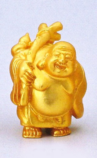 開運の置物 吉祥布袋 桐箱付 高岡銅器の開運置物 送料無料｜美術工芸の檜屋