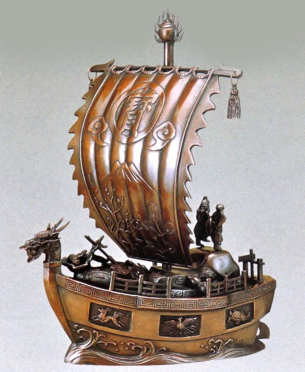 宝船の置物 銅製　宝船20号 般若純一郎作品 高岡銅器の宝船 送料無料 楽天市場】宝船の置物 宝船20号 般若純一郎作品 高岡銅器の宝船 送料