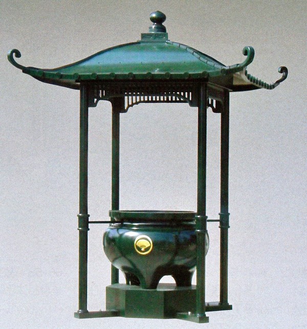 屋根付香炉 3尺5寸 柱垂直建/高岡銅器の神仏具 送料無料