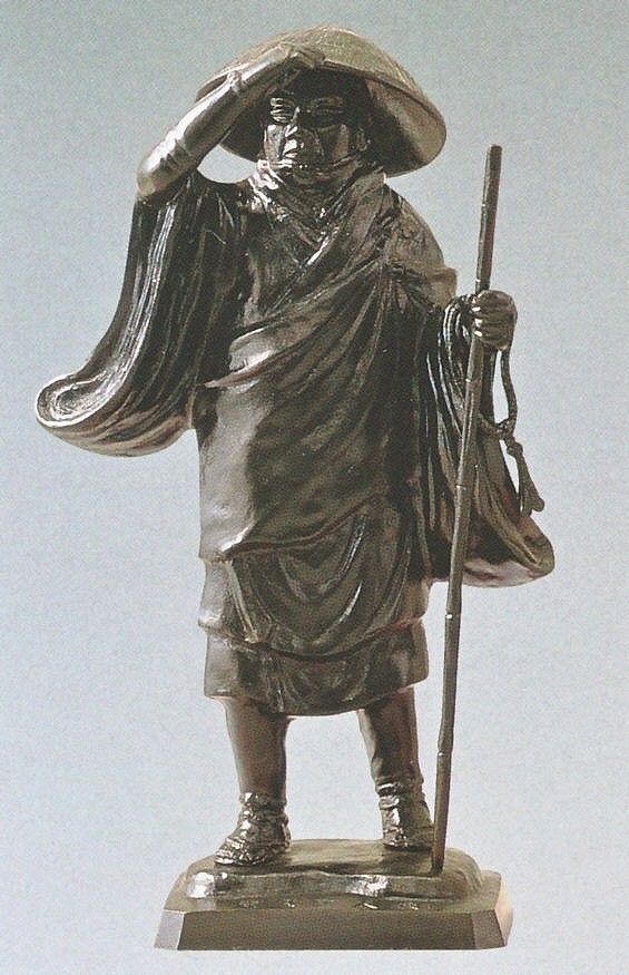 「 角田蘇風 」作　親鸞聖人像　石膏像　60ｃｍ　仏像　オブジェ　彫刻 角田蘇風 」作 親鸞聖人像 石膏像 60cm 仏像 オブジェ 彫刻