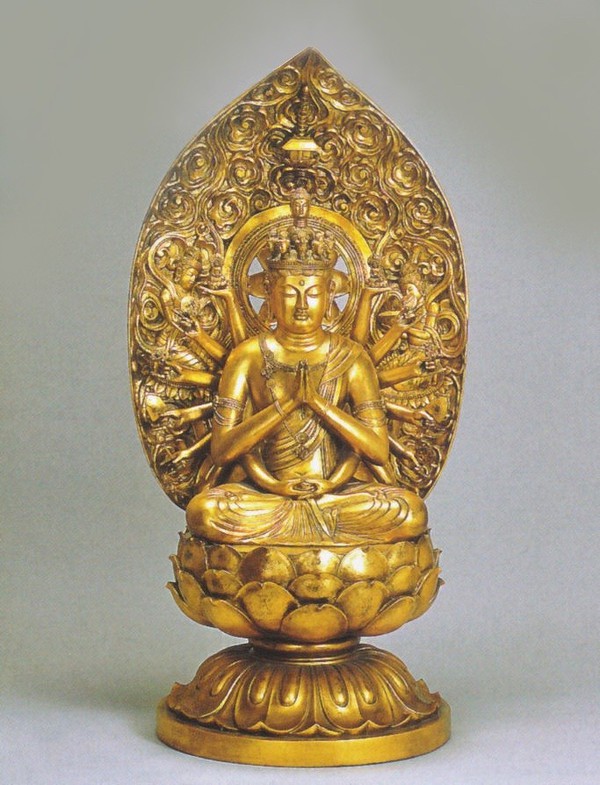 楽天市場】仏像・八体仏 高岡鋳物 千手観音菩薩 15cm (BZ-001) 子年