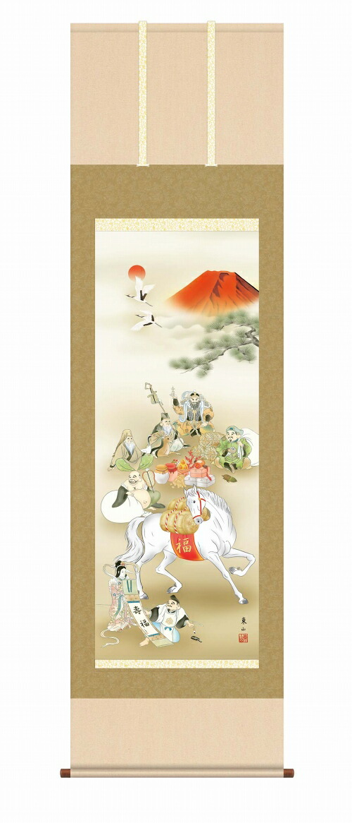 【来年は午年】掛軸　福駒　駿馬疾走図　力強い筆致　名品　馬　縁起物　芳春　美品 楽天市場】掛軸 掛け軸 七福吉祥馬 榎本東山 干支の掛け軸 2026年 午年