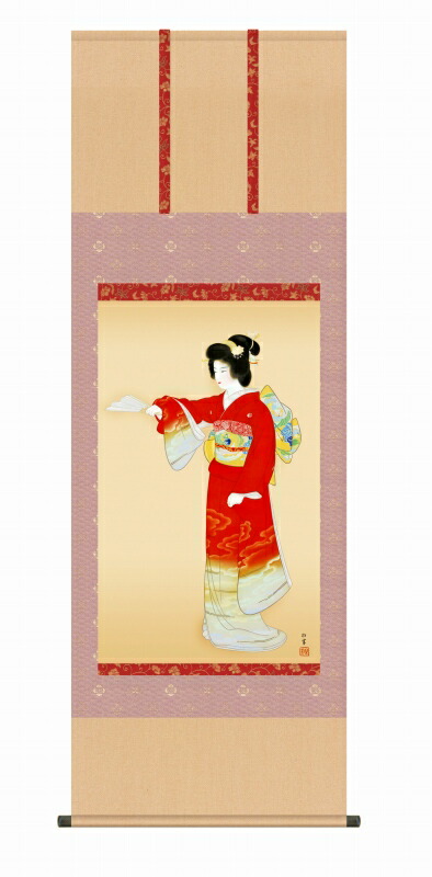 美品 掛け軸 上村松園筆「志ゃぼん玉」浮世絵 美人画 シャボン玉 名画 美品 掛け軸 上村松園筆「志ゃぼん玉」浮世絵 美人画 シャボン玉