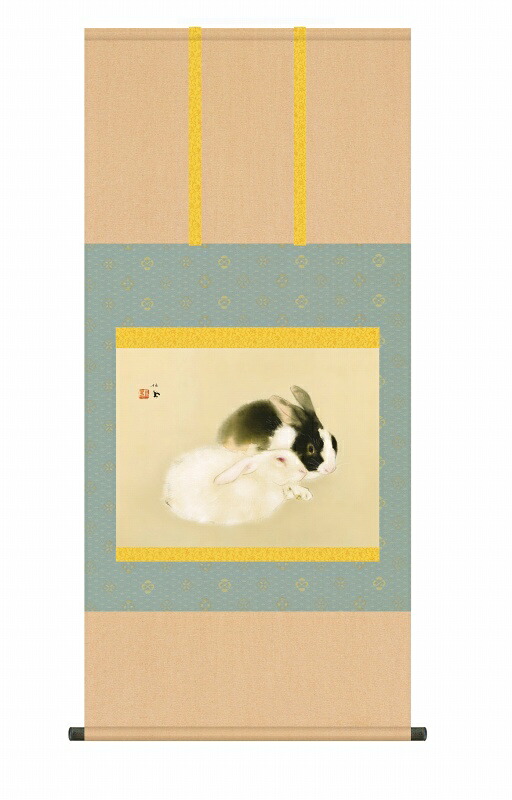 竹内栖鳳 宇佐幾 掛け軸 日本の巨匠 名画複製画 風鎮・品質保証付き 送料無料