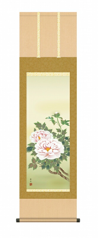 花鳥画の掛け軸 富貴花 年中掛け 尺三 風鎮・品質保証付き 送料無料｜美術工芸の檜屋