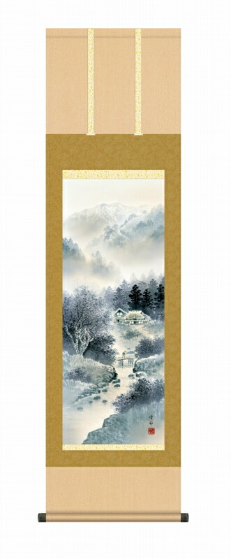 楽天市場】【中古】美品長尾梅友の山水図四神相応の掛け軸サイズ